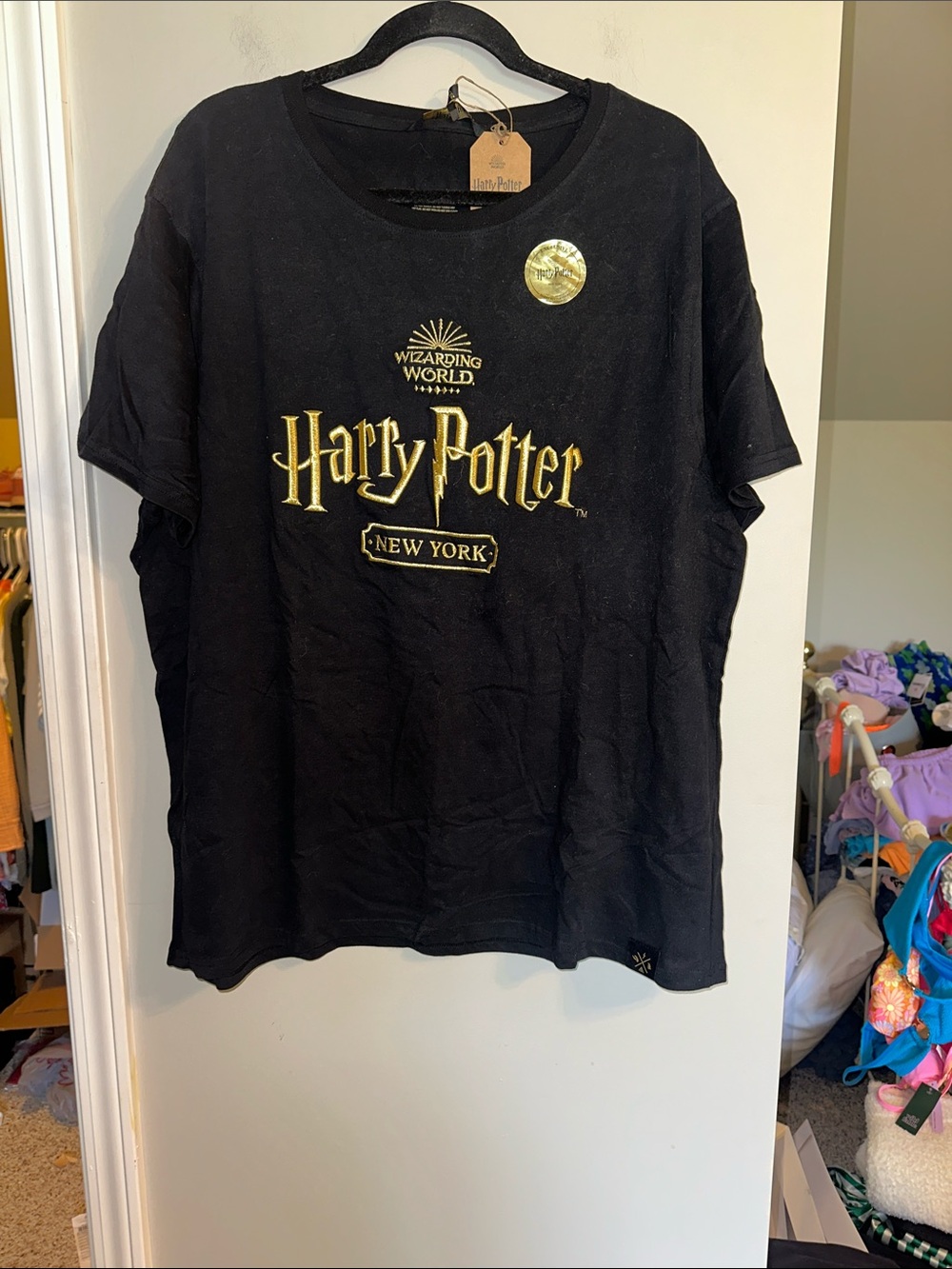 NWT Harry Potter New York 2XL black tshirt with gold writing
